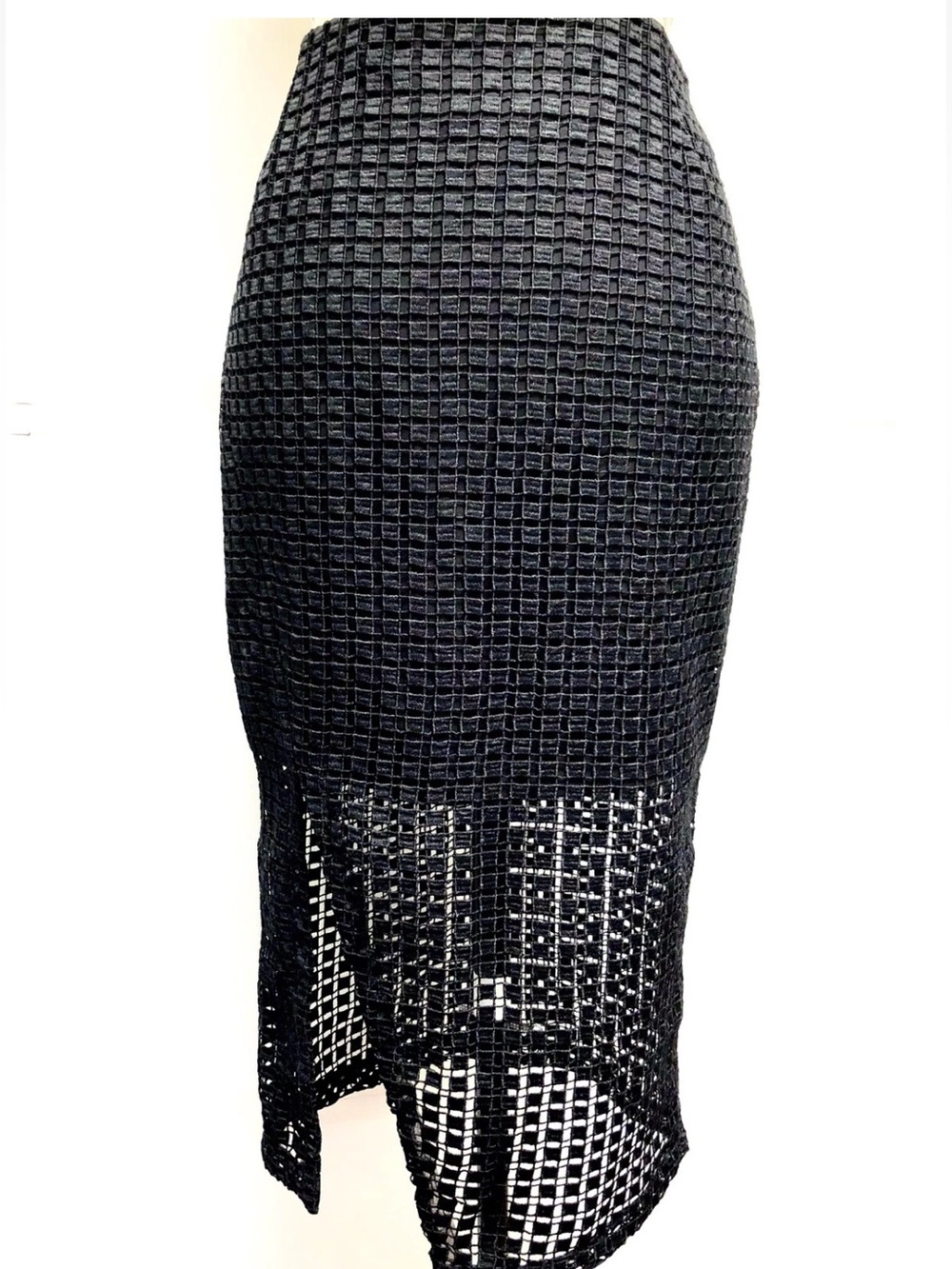 STUNNING! NICOLAS PENCIL STRAIGHT LACE OVERLAY SKIRT $340 NWT GORGEOUS! BLK 8